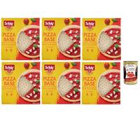 Schär, Pizza Base con Pasta Madre, Fondo Pizza da Farcire Senza Glutine, base de pizza avec levain, base de pizza avec levain, fond à pizza pour être embouteillé, végétalien, 6 x 300 g + Italian
