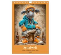 Schafwelt. Coole Schafe im Cartoon-Style (Wandkalender 2026 DIN A4 hoch), CALVENDO Monatskalender: Wollige Illustrationen, die coole, schräge und liebenswürdige Streetwear-Schafe in Szene setzen