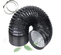 Schahba Tuyau d'aération en PVC flexible en aluminium - 10 m (100 mm) - Noir - Flexible - Haute résistance à la pression - Pour systèmes de ventilation