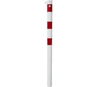 Schake Poteau d'arrêt OE Ø 76 mm avec 1 œillet blanc | rouge - Poteaux à sceller dans le béton