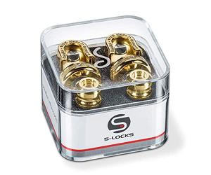 Schaller S Locks Paire de verrous et boutons pour sangle de guitare Doré