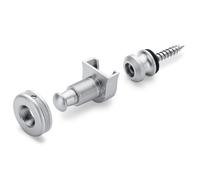 Schaller Security Lock Base Métal avec Vis, Chrome satiné - 2 Pièces
