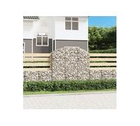 vidaXL Panier de gabion arqué – Mur de gabion 150×50×140/160 cm fer galvanisé pour jardin