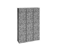 vidaXL Lits surélevés en gabion 3 pièces 30x30x150 cm en fer