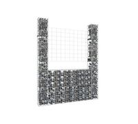 vidaXL Panier de gabion en U avec 2 poteaux en fer 140×20×200 cm
