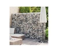 vidaXL Mur en gabion avec couvercles acier galvanisé 300x30x200 cm