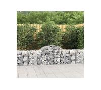Paniers à gabions arqués 11 pcs 200x50x60/80 cm Fer galvanisé, gabion, cage de gabion, panier de mur de gabion, mur de gabion