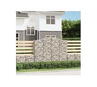 Vidaxl Paniers À Gabions Arqués 12 Pcs 200x50x160/180 Cm Fer Galvanisé
