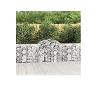 Vidaxl Paniers À Gabions Arqués 15 Pcs 200x30x80/100 Cm Fer Galvanisé
