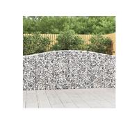 Vidaxl Paniers À Gabions Arqués 15 Pcs 400x30x100/120 Cm Fer Galvanisé