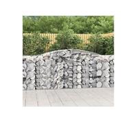 Vidaxl Paniers À Gabions Arqués 15 Pcs 400x50x100/120 Cm Fer Galvanisé