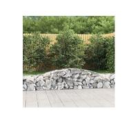 Vidaxl Paniers À Gabions Arqués 15 Pcs 400x50x40/60 Cm Fer Galvanisé
