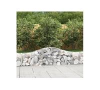 Vidaxl Paniers À Gabions Arqués 2 Pcs 200x30x40/60 Cm Fer Galvanisé
