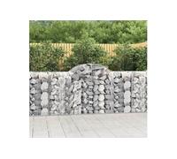 Paniers À Gabions Arqués 2 Pcs 200x50x100/120 Cm Fer Galvanisé Vidaxl Vidaxl