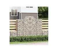 Vidaxl Paniers À Gabions Arqués 2 Pcs 200x50x160/180 Cm Fer Galvanisé