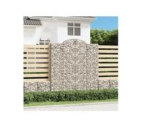 Vidaxl Paniers À Gabions Arqués 2 Pcs 200x50x220/240 Cm Fer Galvanisé