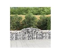Paniers À Gabions Arqués 2 Pcs 300x50x60/80 Cm Fer Galvanisé Vidaxl Vidaxl