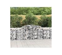vidaXL Paniers à gabions arqués 300x50x80/100 cm fer galvanisé 2 pièces
