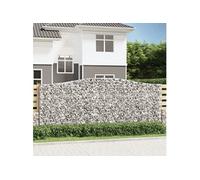 Vidaxl Paniers À Gabions Arqués 2 Pcs 400x30x160/180 Cm Fer Galvanisé