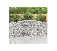 Vidaxl Paniers À Gabions Arqués 2 Pcs 400x50x100/120 Cm Fer Galvanisé