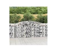 vidaXL Paniers à gabions arqués 2 pcs 400x50x100/120 cm Fer galvanisé, gabion, cage de gabion, panier de mur de gabion, mur de gabion