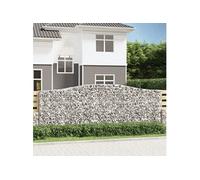 Vidaxl Paniers À Gabions Arqués 2 Pcs 400x50x140/160 Cm Fer Galvanisé