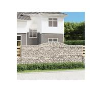 Vidaxl Paniers À Gabions Arqués 2 Pcs 400x50x140/160 Cm Fer Galvanisé