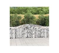 Vidaxl Paniers À Gabions Arqués 20 Pcs 400x30x80/100 Cm Fer Galvanisé