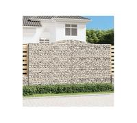 3x Paniers à Gabions Arqués 400x30x220/240 cm Fer Galvanisé Cages vidaXL