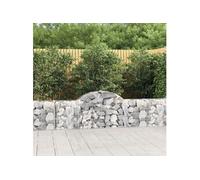 Vidaxl Paniers À Gabions Arqués 4 Pcs 200x30x60/80 Cm Fer Galvanisé