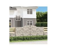 Paniers à gabions arqués 4 pcs 300x30x120/140 cm fer galvanisé gabion vidaXL