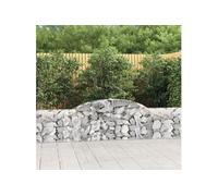 Vidaxl Paniers À Gabions Arqués 4 Pcs 300x30x60/80 Cm Fer Galvanisé