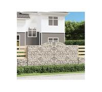Paniers à gabions arqués 4 pcs 300x50x140/160 cm fer galvanisé, gabion, cage de gabion, panier de mur de gabion, mur de gabion