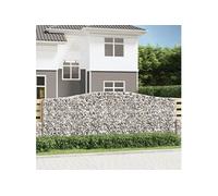 4x Paniers à Gabions Arqués Cages à Gabions Arquées Murs de Gabion Barrières de Jardin Terrasse Extérieur 400x50x140/160 cm Fer Galvanisé