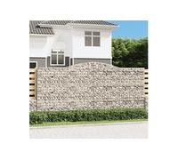 4x Paniers à Gabions Arqués Cages à Gabions Arquées Murs de Gabion Barrières de Jardin Terrasse Extérieur 400x50x180/200 cm Fer Galvanisé