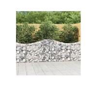 4x Paniers à Gabions Arqués 200x30x80/100 cm Fer Galvanisé Cages Jardin vidaXL