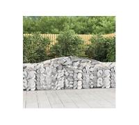 Vidaxl Paniers À Gabions Arqués 6 Pcs 400x30x80/100 Cm Fer Galvanisé