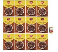 Schar Choco Balls Croccanti Cereali al Cacao Senza Glutine e Lattosio (sans gluten et sans lactose), cacao croustillant sans gluten ni lactose, 12 x 250 g + Italian Gourmet polpa 400 g