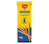 SCHAR - Gressins Sans Gluten Croquants à l’huile d’olive, Saveur Méditerranéenne, Sachet 150g - Lot de 3