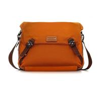 SCHARLAU Sac à bandoulière Air Force One pour homme en tissu et cuir de couleur orange BR12-N08OR, Orange, 40 x 32 x 14 cm, Sac bandoulière
