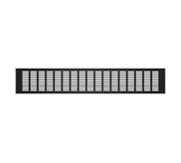 SCHARTEC Grille d'aération rectangulaire en aluminium - Différentes tailles - Grille de ventilation en aluminium - Grande pour porte de garage, sol, salle de bain, etc. (noir, 100 x 700 mm)