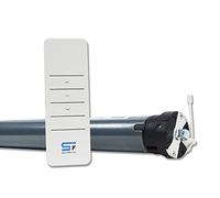 SCHARTEC Kit complet de moteur de volet roulant sans fil FE 13-40 avec interrupteurs de fin de course électroniques SW40, avec télécommande pour volet roulant, moteur tubulaire sans fil