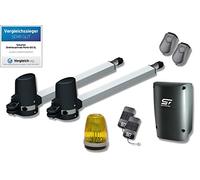 Schartec Porte 150 SL Motorisation de Portail Battant 24V - Vérins Puissants 1500 N - Pour Portails Jusqu’à 4 m / 300 kg - 2 Télécommandes, Barrière Photoélectrique et Lampe de Signalisation Incluses