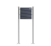 SCHARTEC SBS-SPB-1 Boîte aux lettres sur pied avec compartiment à journaux en acier inoxydable