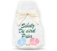 Schatz Du wirst Papa - Couche brodée Tanjo pour communiquer la grossesse, annonce de grossesse, trésor je suis enceinte, grossesse surprise
