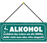 Schatzmix Alcool Plaque décorative en métal avec Cordon Multicolore 27 x 10 cm