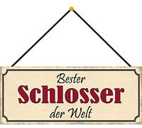 Schatzmix Bester Schlosser der Welt Plaque métallique décorative en métal 27 x 10 cm