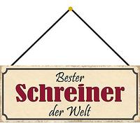 Schatzmix Bester Schreiner der Welt Plaque métallique décorative en métal 27 x 10 cm