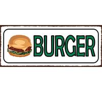 Schatzmix Burger Plaque Murale en métal Blanc 27 x 10 cm