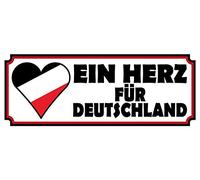 Schatzmix Cœur pour l'Allemagne (Couleurs empières) - Décoration Murale - 27 x 10 cm - Plaque en tôle - Multicolore - 27 x 10 cm